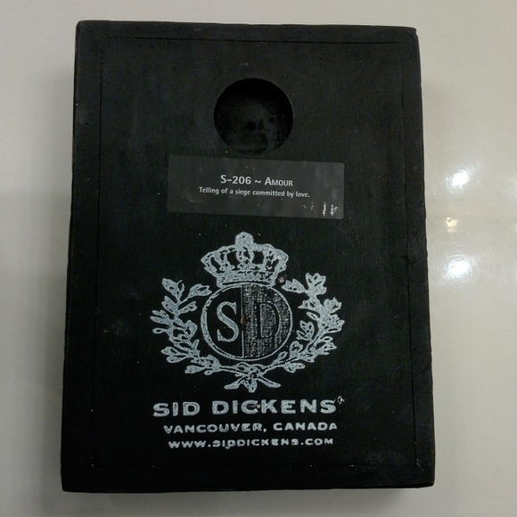 Sid Dickens, S-206 "Amour" silver heart Memory-Block wall tile *Rare & Retired* - Picture 8 of 8